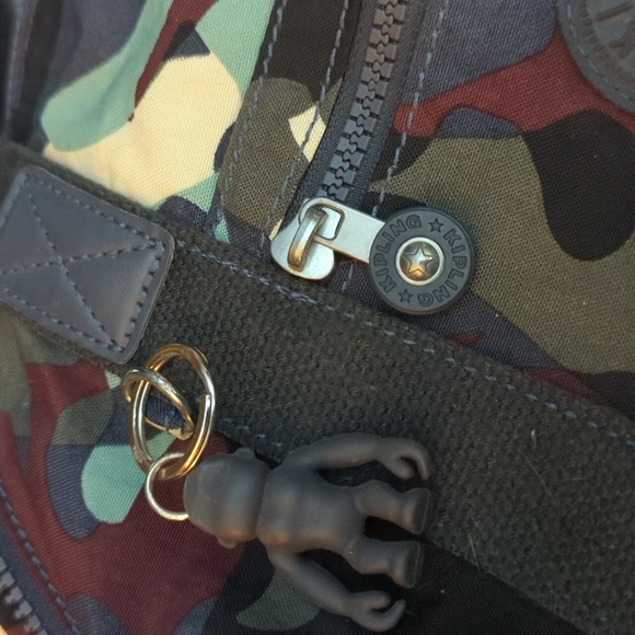 Kipling Blue Camo Small Duffle Bag Purse - Picture 2 of 6